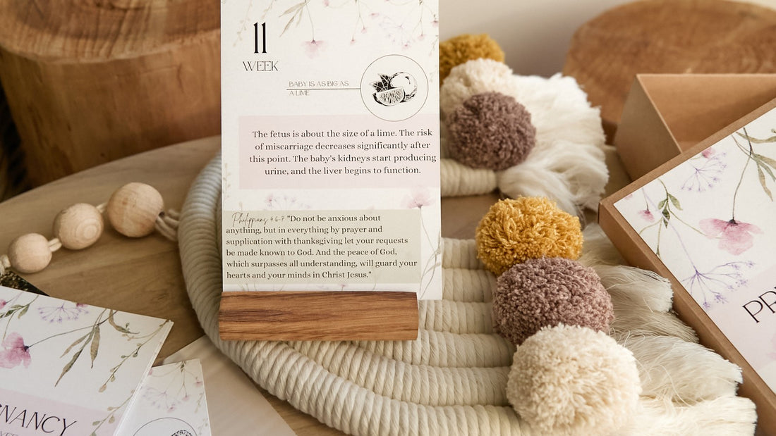 Pregnancy prayer cards set with 40 weekly affirmation cards