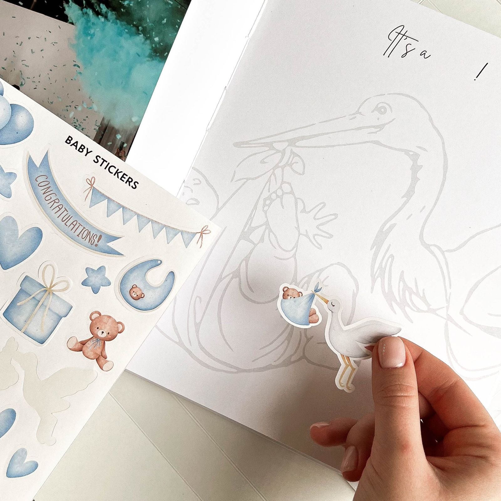 Decorative stickers collection - baby milestone, cooking, wedding