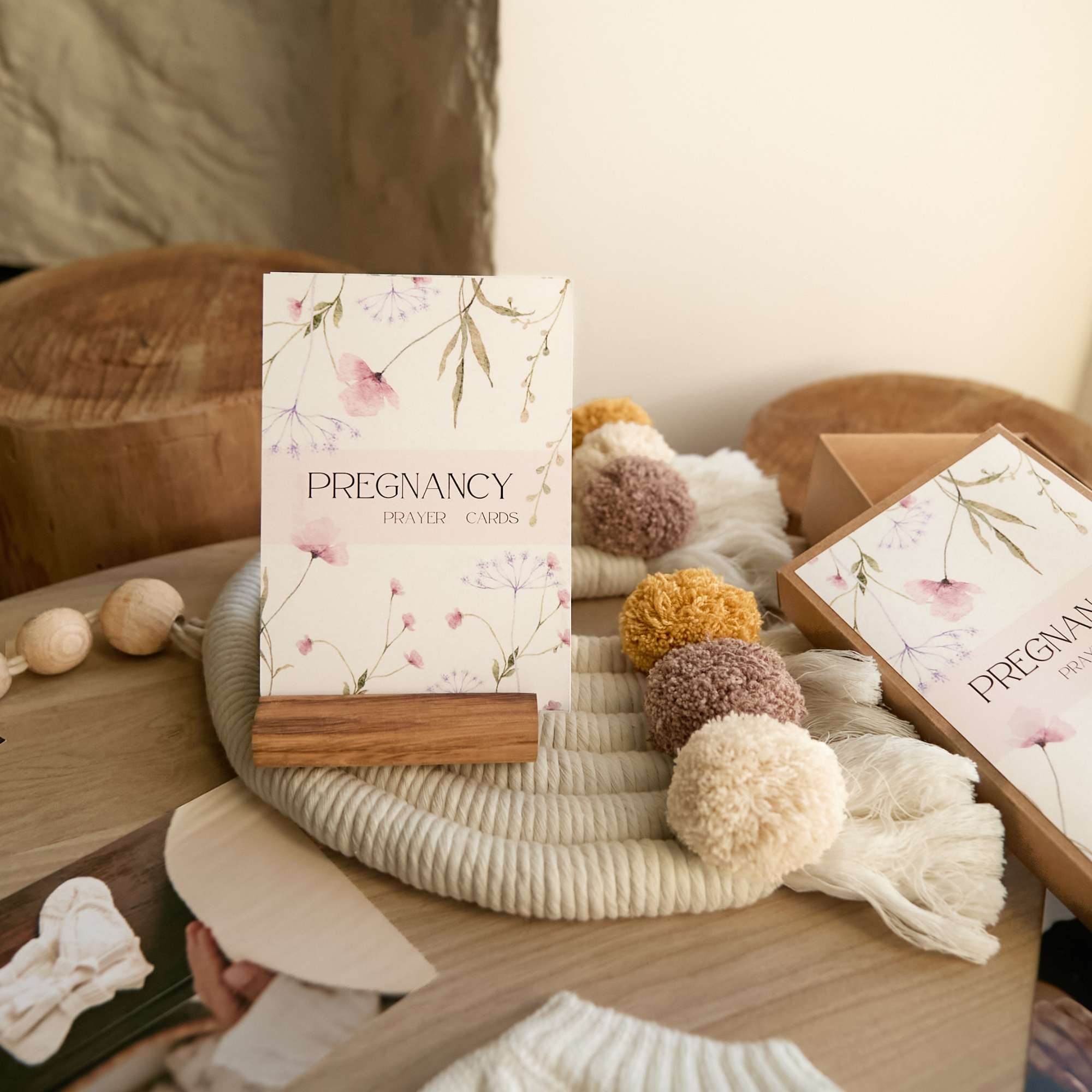 Individual pregnancy prayer card showing week number and encouraging scripture