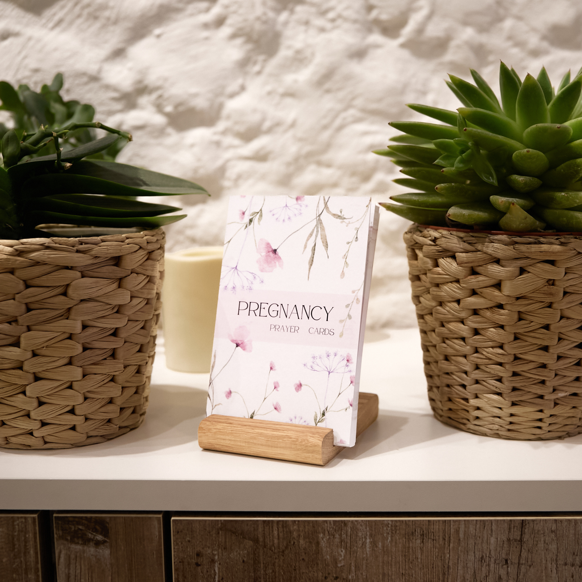 Pregnancy prayer card set in packaging — baby shower gift for Christian mom
