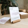 Week-by-week pregnancy prayer cards showing card size and typography design